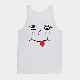 Happy Joy Freckle Face Doodle Tank Top